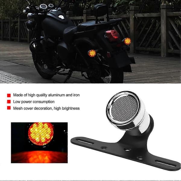 LED Motorsykkel Baklys Bremselys Mesh Grill Baklampe Passer for Honda Silver