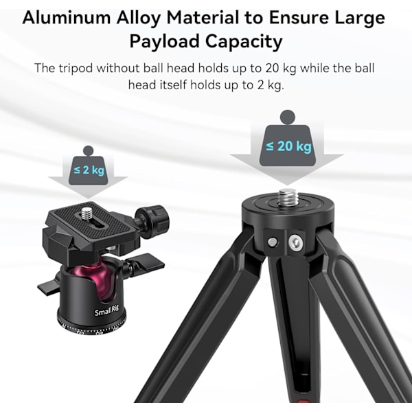 Mini Tripod Bordstativ med 360° Kuglehoved og 1/4 Skrue