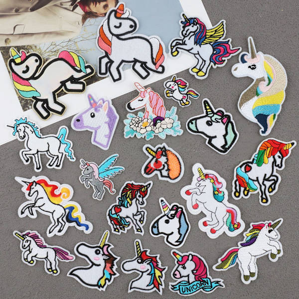 21 st Unicorn-lappar Multi-färgade slumpmässigt blandade Handgjorda lappar A