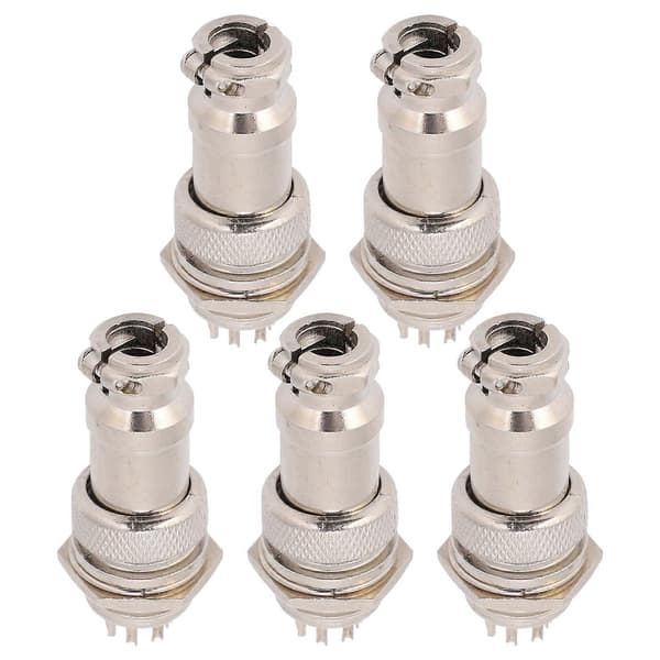 5 st Aviation Plug Connector Hane Hona Trådpanel Strömchassi Metallbeslag GX16 16mm 450V9pin