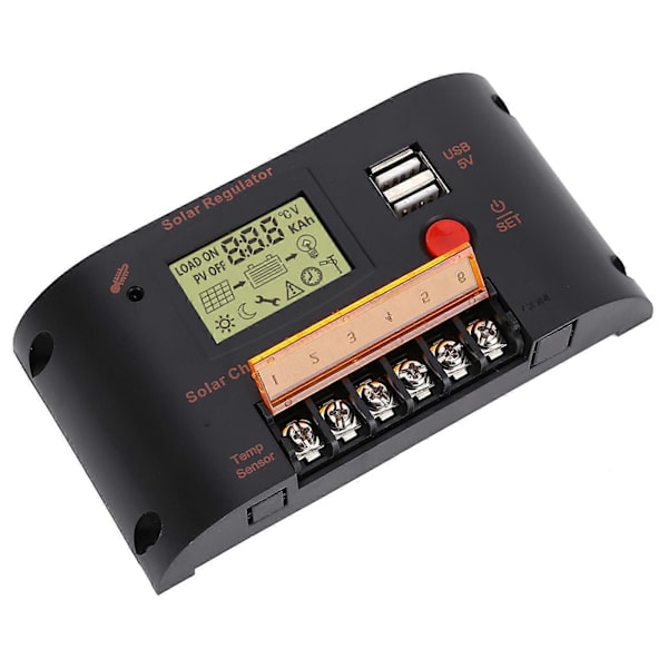 Solpanelregulator Fotovoltaisk Kraftproduksjonskontroller 10A for Blybatteri