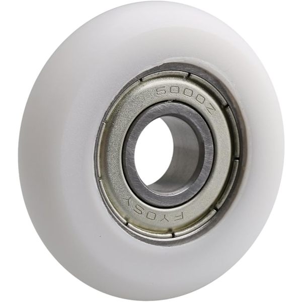 Sæt med 4 hvide stålkuglelejer 10 x 40 x 10 mm til dør og