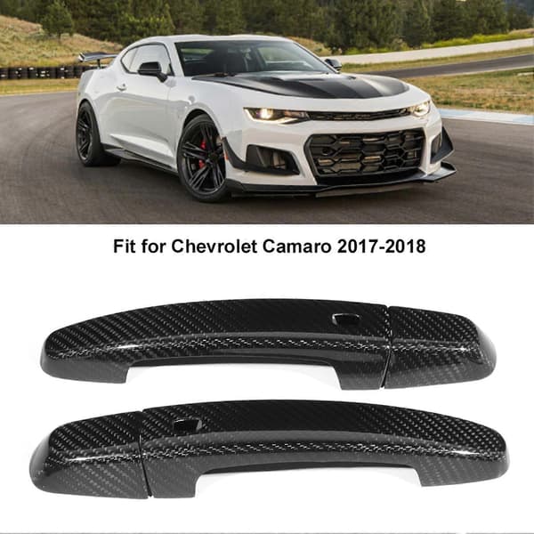 4 stk. Karbonfiber Side Dørhåndtak Deksel Trim Passer for Chevrolet Camaro 2017-2018