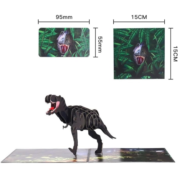 3D Pop Up, Tyrannosaurus [Syntymäpäiväkortti] [Tervehdykortti] [Valmistu