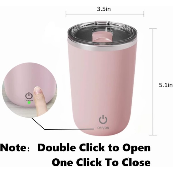 Rosa Själv-Rör Mugg Automatisk Magnetisk Rostfritt Stål Kaffe Mugg