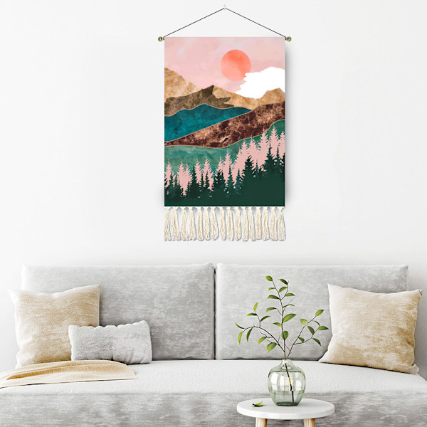 ##/2-pack Solnedgångsfågel Landskap Väggbonader - 35×50cm Dé##/
