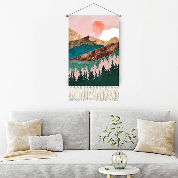 Lintukuvioinen maisematapetti auringonnousulla - 2 kpl - 35×50cm