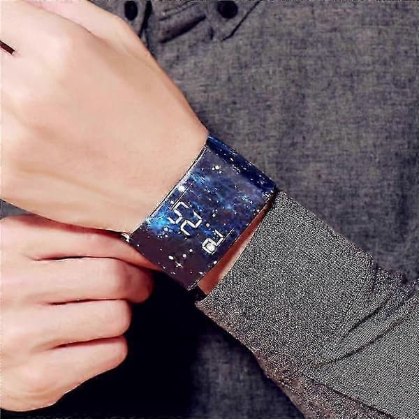 Kreativ Pappersklocka LED Herr Dam Vattentät Armband Pappersrem Digitala Unisex Armbandsur