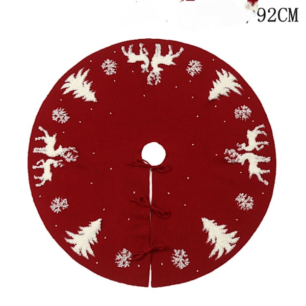 Röd, 92 cm, Julgransmatta, Granmatta, Älg Juldekoration