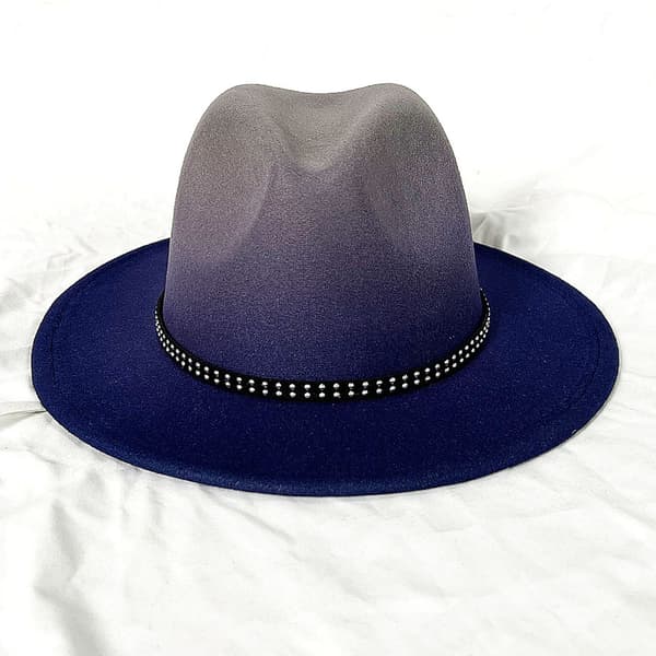 Grå-blå cylinder denim bowlerhat