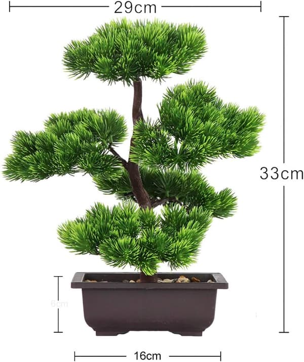 Kunstig Bonsai-tre, falsk plantedekorasjon, pottet kunstig