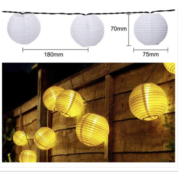 Solcellsstränglampor för utomhus, trädgård, 20 LED-lyktor