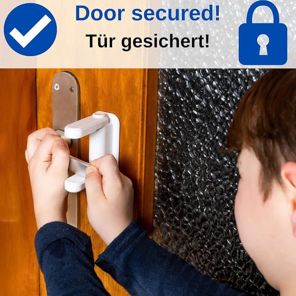 Dørhåndtak Slåse for Dørhendel, 2 Stykker, Hvit, Dør Slåse Anti