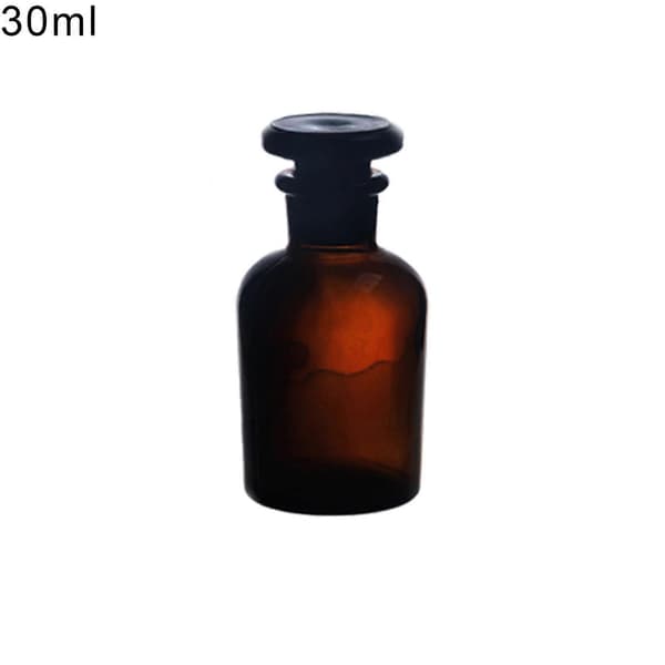 30/60/125/250/500ml Portabel Glasburk Reagensflaska Behållare med Propp 60ML