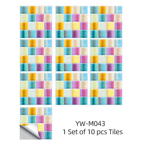 ##/Flisbelegg mosaikkfliser i et sett med 10##/