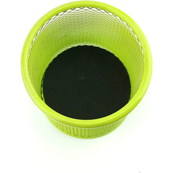 Grön pennask i metall - rund pennhållare i metall