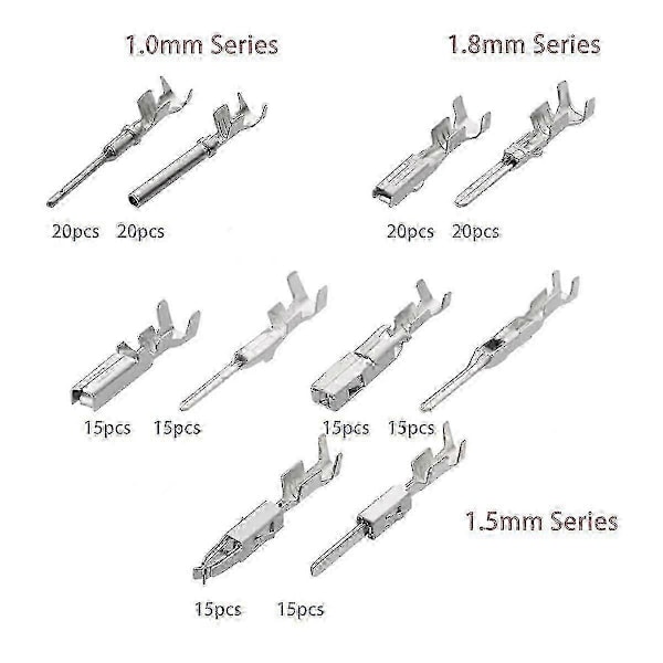 340 stk. 1/1,5/1,8/2,2/2,8/3,5 mm terminalben ledningsnet ben han hun bil elektrisk stik sæt bil ledning
