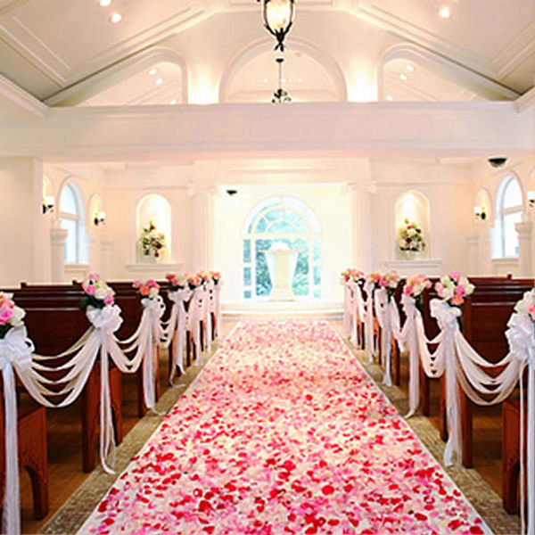 100 stk. Fake Blomster Romantiske Fargerike Stoff Kunstige Roseblomstblader til Bryllup 2