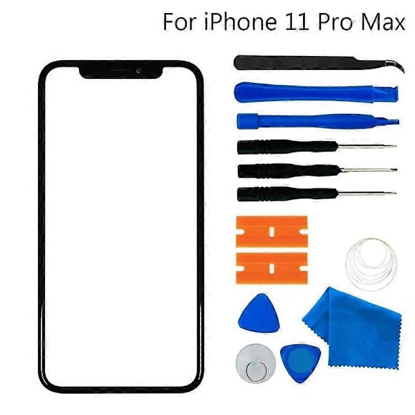 Front Ydre Linse Glas Skærm Udskiftning Reparationsværktøjssæt Kompatibelt iPhone 12 Pro Max for iPhone 11 Pro Max