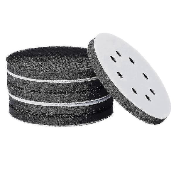 6 stk. 5 tommer (125 mm) 8-hullers blød svampeinterfacepude til slibepuder og Hook&Loop slibeskiver fo