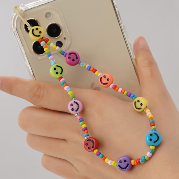 Alphabet Smyckes Armband Anti-Slip Kristall Telefonkedja Lanyard