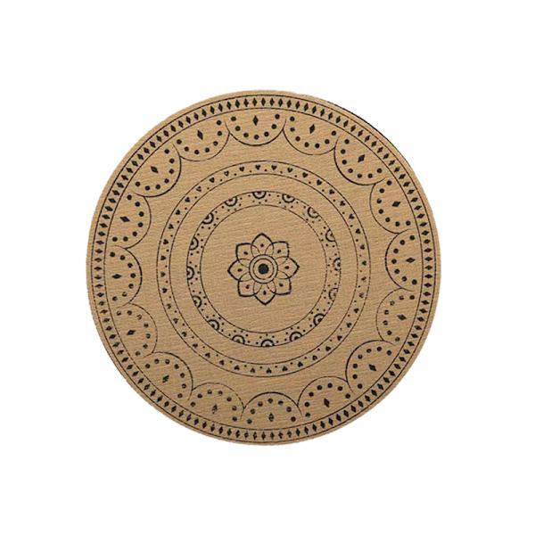 ##/Bohemiska Rund Bordstabletter i PVC, Flätade, Set om 6, Tvättsbara, Värmebeständiga, Halksäkra, för Kök, Restaurang, Matbord##/