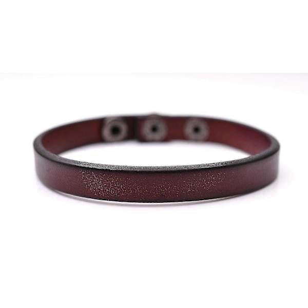 Fashion Enkelt Cool Äkta Läderarmband Manschett Armband Unisex Brun
