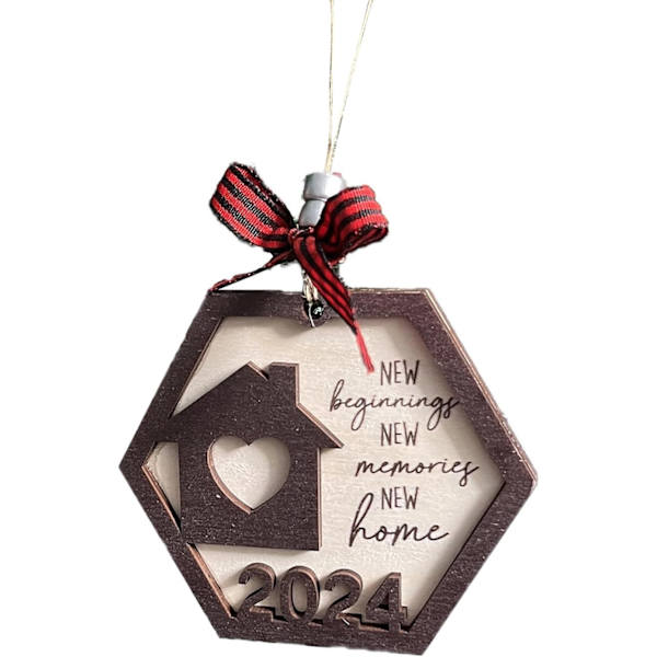 ##/Nyårs Hängande Dekoration 2024 Hexagon Hänge Julgransdekoration##/