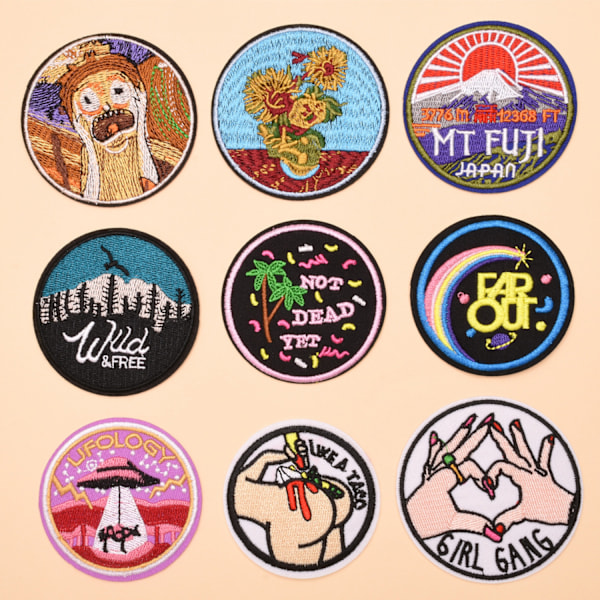 /#/Pakke med 9 runde stofpatches/#/