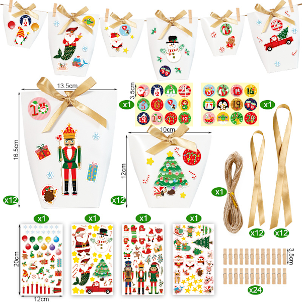 ##/Presentask 24 stycken Julgodisask Godisask##/