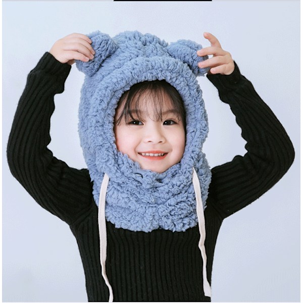 ##/Björnhuva plysch öron skydd halsduk, 2-8 år gammal##/