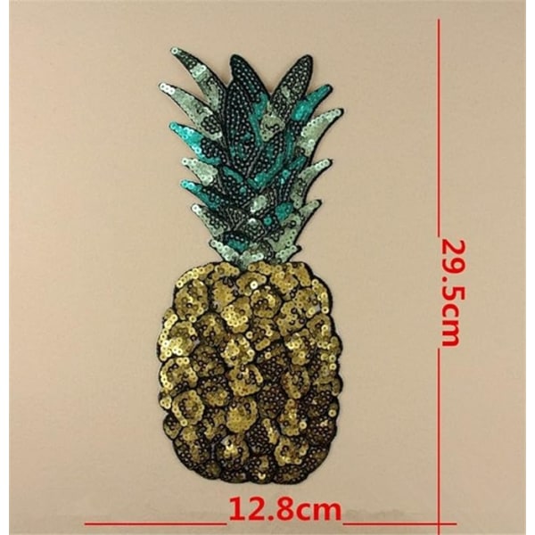 1 Pak Stor Ananas Stryge-på-lapper, Frugt Paljet Broderet