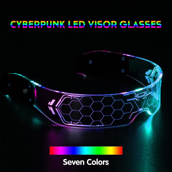 Cyberpunk LED-valaistut Lasit, Futuristiset LED-Visiirin Lasit Elec