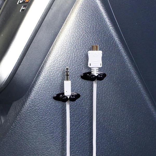8-pack Kabelbindare - Svart - Starkt Lim - för Skrivbord, Bil,