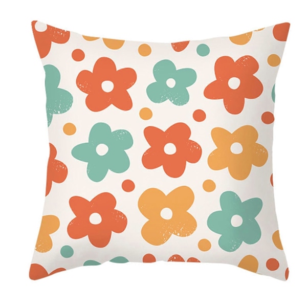 Kuddfodral Blekningsfritt Osynligt Blixtlås Polyester Persika Hud Blomstertryck Kuddfodral för Soffa A
