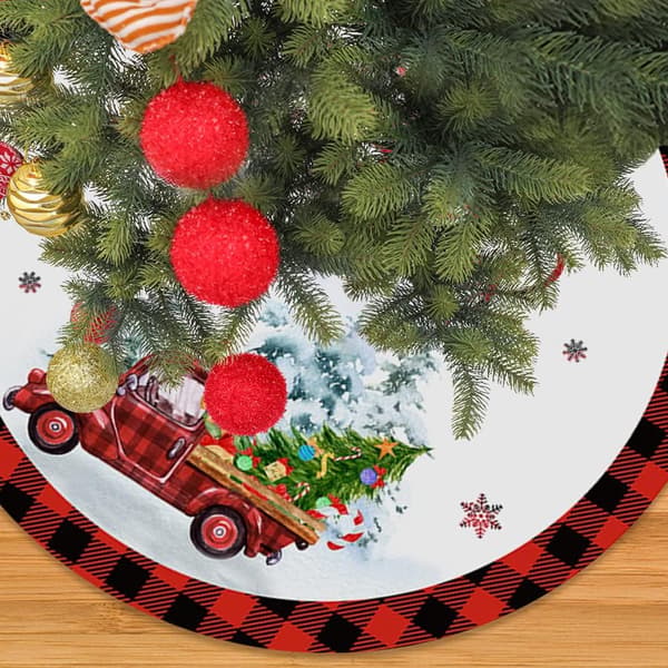 48 tums julgransmatta 'God Jul' Rutiga Granprydnader Julgran