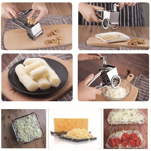 ##/Rostfritt stål ostriver med 4 trummor##/