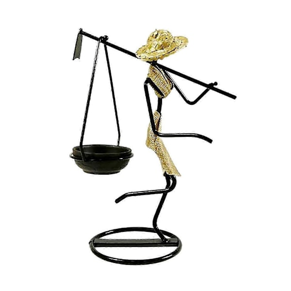 Kreativ Lysestake med Figur Idyllisk Jente Lysestake