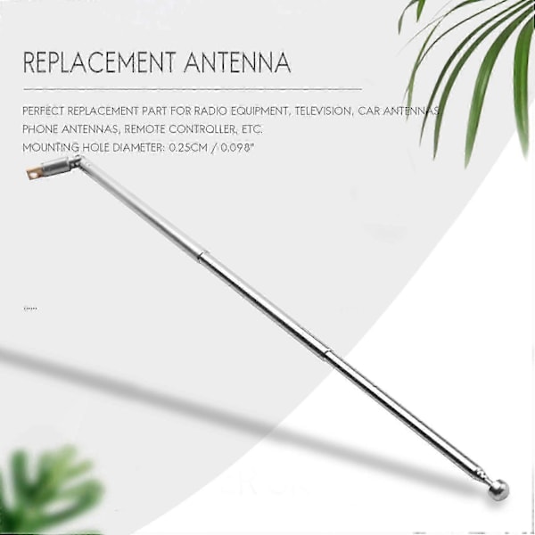 Erstatning 49cm 19.3inch 6 Seksjoner Teleskopisk Antenne Antenne For Radio Tv