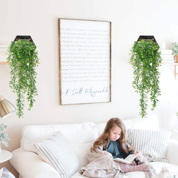 2 Stykker Indendørs Kunstig Plante Dekoration Kunstig Rattan Wa