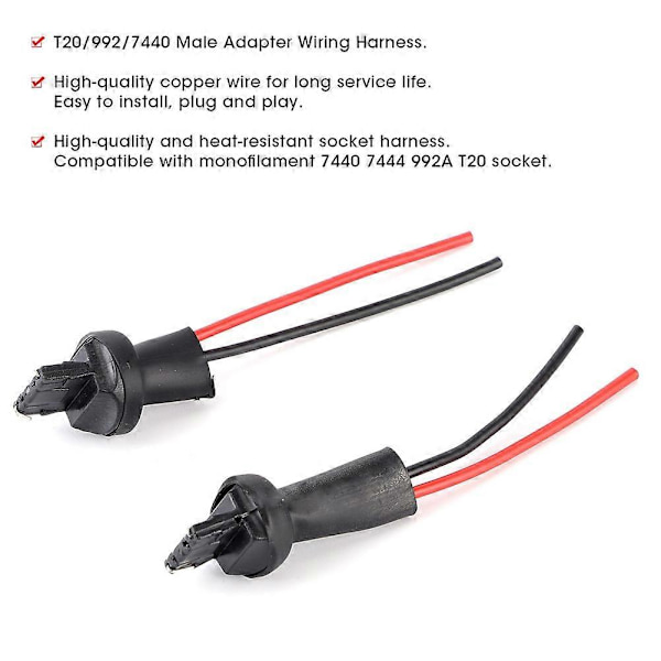 T20/992/7440 Han Adapter Ledningsnet Monofilament Sokkel Ledning Eftermontering til Forlygte Blinklys