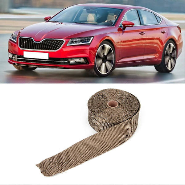 Bil Høy Varmeisolasjon Glassfiber Bil Eksosrør Wrap Tape Biltilbehør 10m