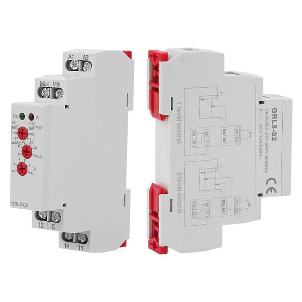 GRL8-02 Væskenivåkontrollrelé Vannivåkontroller 10A AC/DC 24V-240V