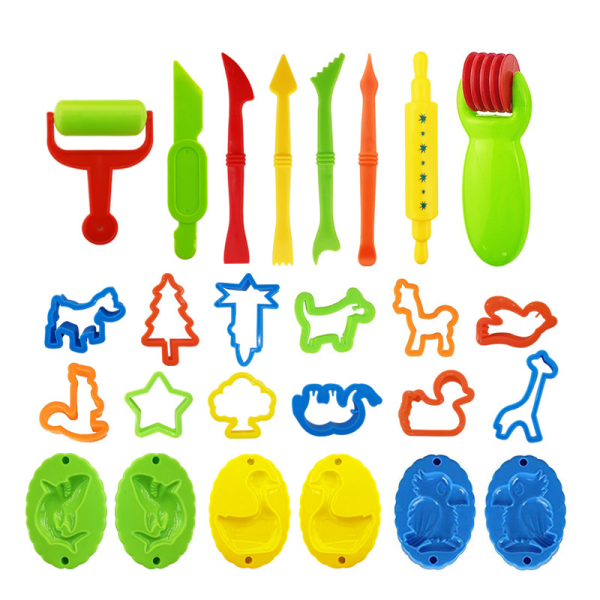 Gave til barn 26 stykker fargerike lekedigverktøy - Play Doh Plast