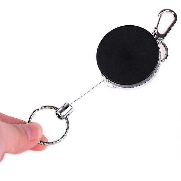 1 st Sportig Infällbar Larmnyckelring, slitstark ståltråd, elastisk nyckelring