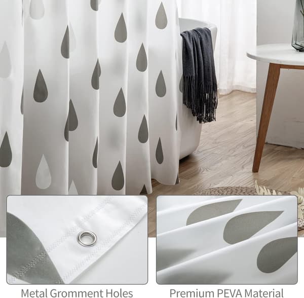 Duschdraperi 180x180 Mögelbeständig Duschdraperi Peva Genomskinlig