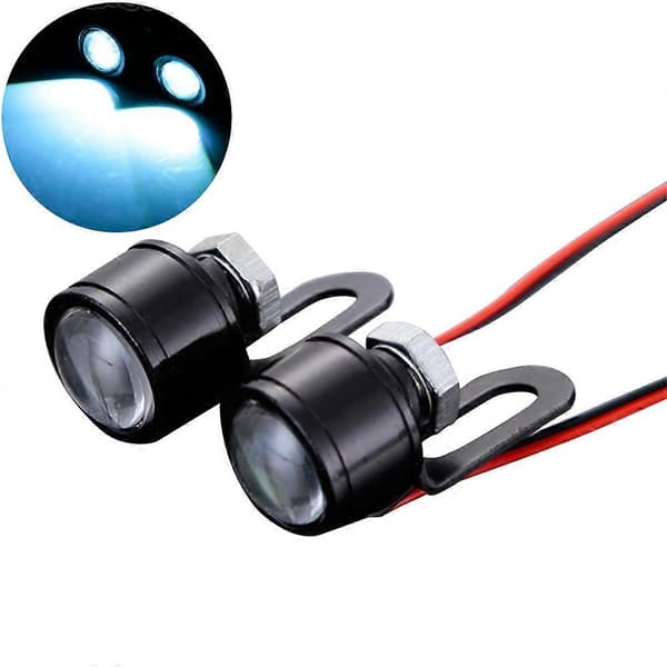 2 STK. Eagle Eye LED-lys 12V AC 150mA 3W Aluminium Hvid Belysning Motorcykel Kørelys