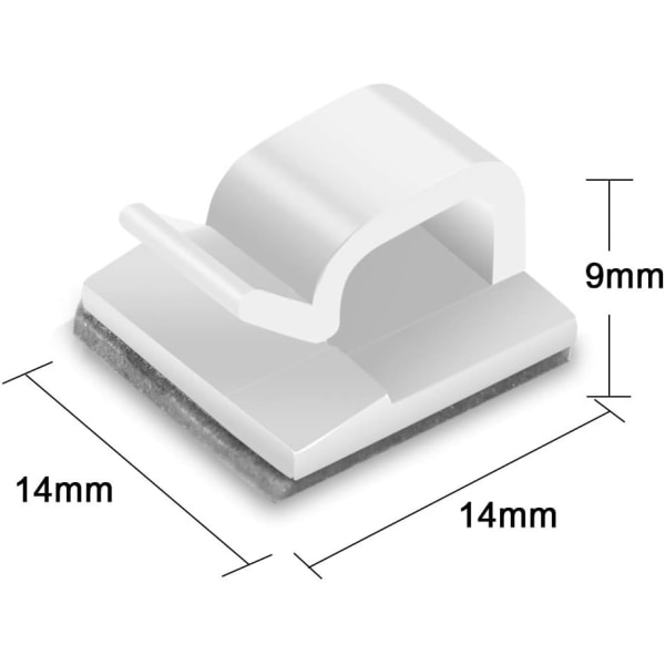 120 stk kabelklips, kabelorganiseringsklips med sterk selvklebende P