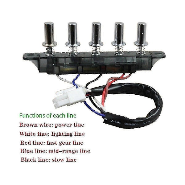 Köksfläkt 5 Knapp Switch Knapp Universal Tillbehör Switch Kontrollpanel