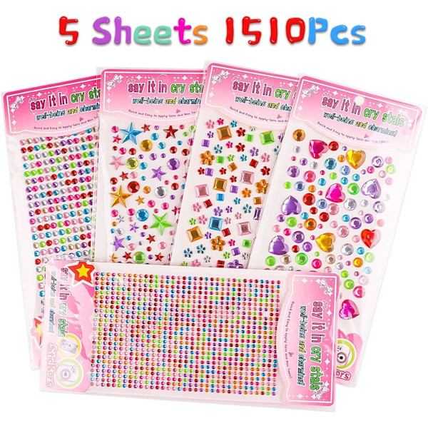 1510 Stykker Rhinestone Stickers, Selvklæbende Rhinestones, Glitt